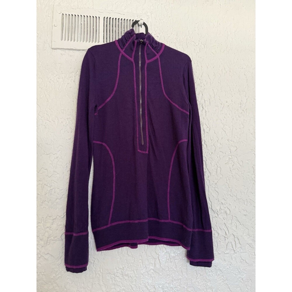 Athleta Merino Wool Half Zip  Knit Sweater Pullover  Bodycon  Women's SZ M